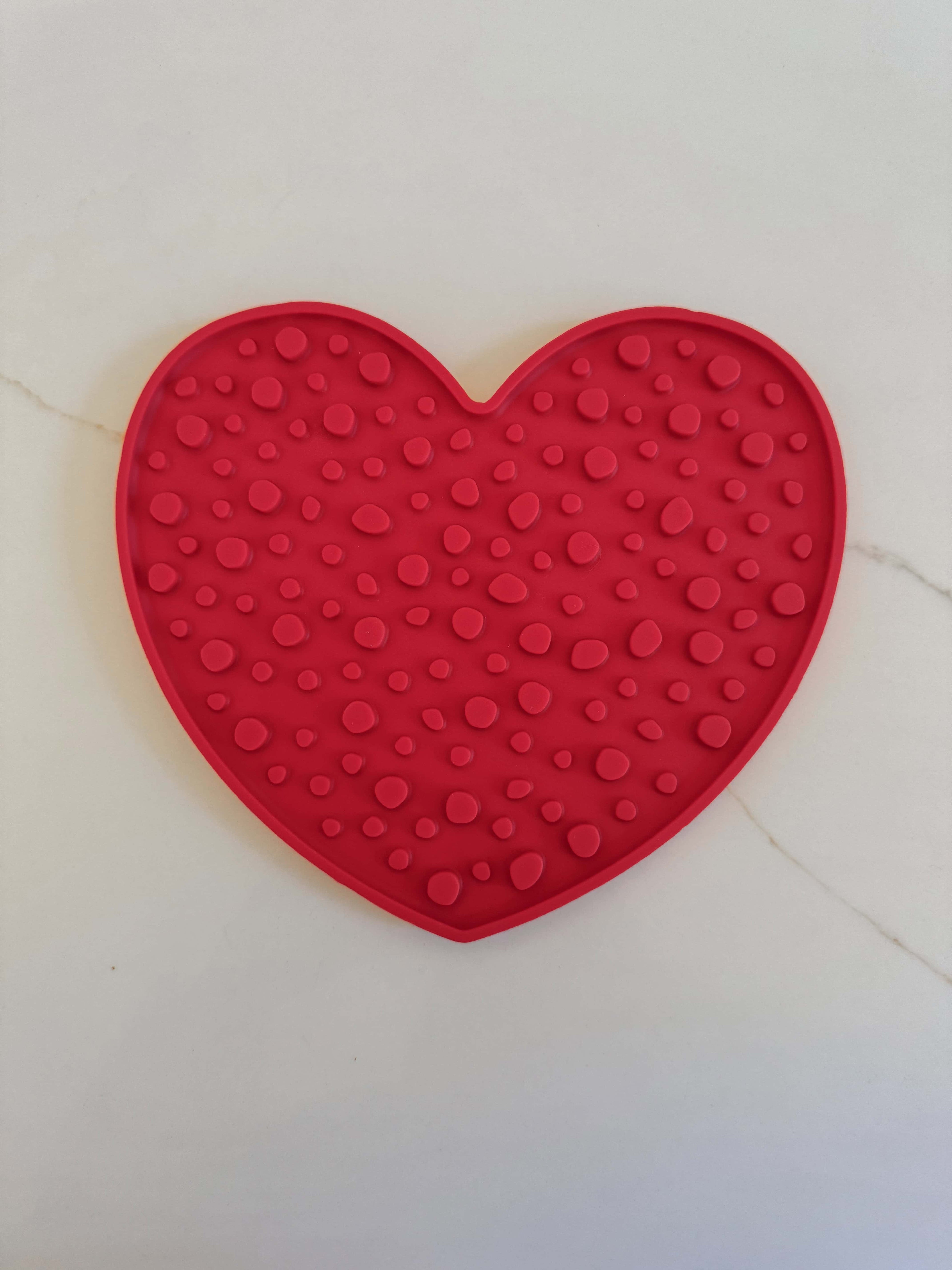 Red Heart Lick Mat
