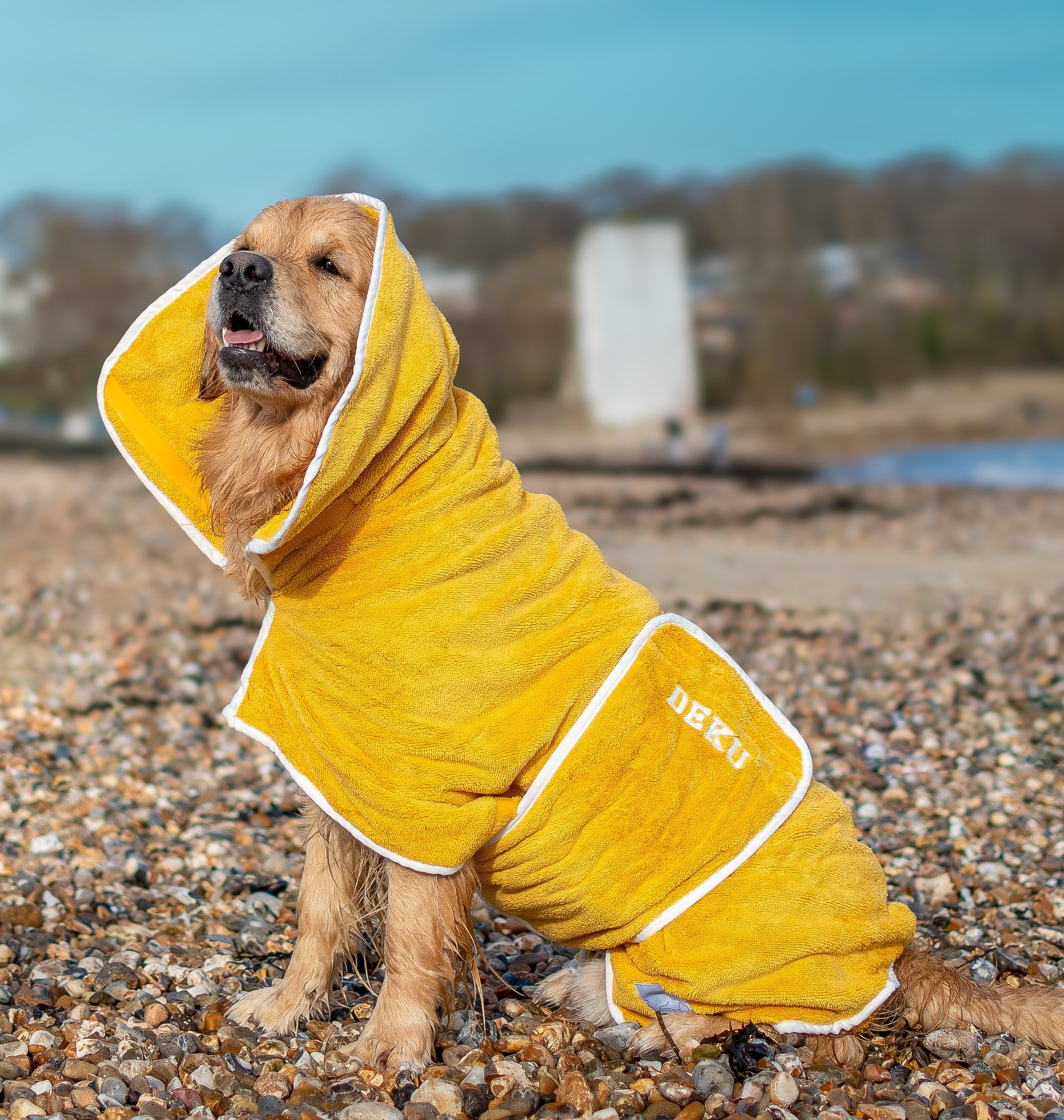 Yellow best sale dog coat